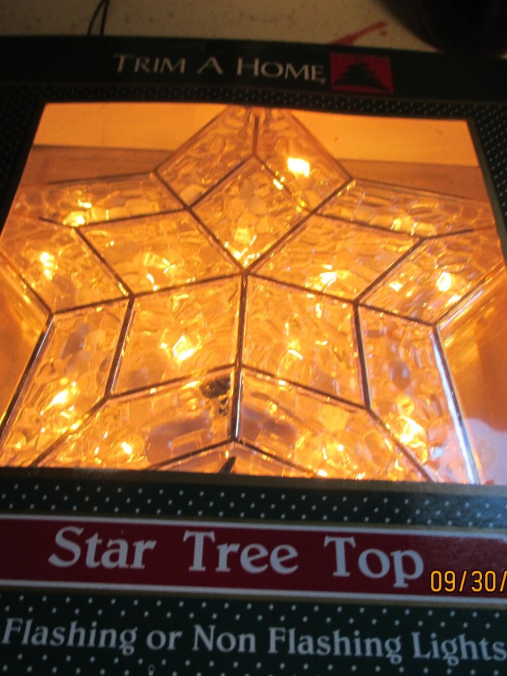 Vtg trim a home 15 light flash or solid christmas star tree toppe